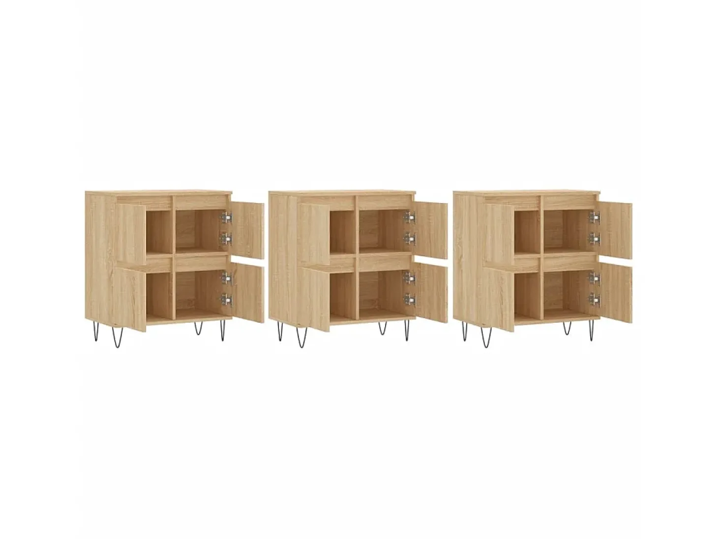 Aparadores 3 uds madera contrachapada color roble sonoma ES56182