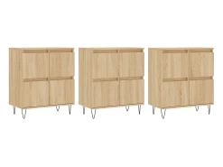 Aparadores 3 uds madera contrachapada color roble sonoma ES56182