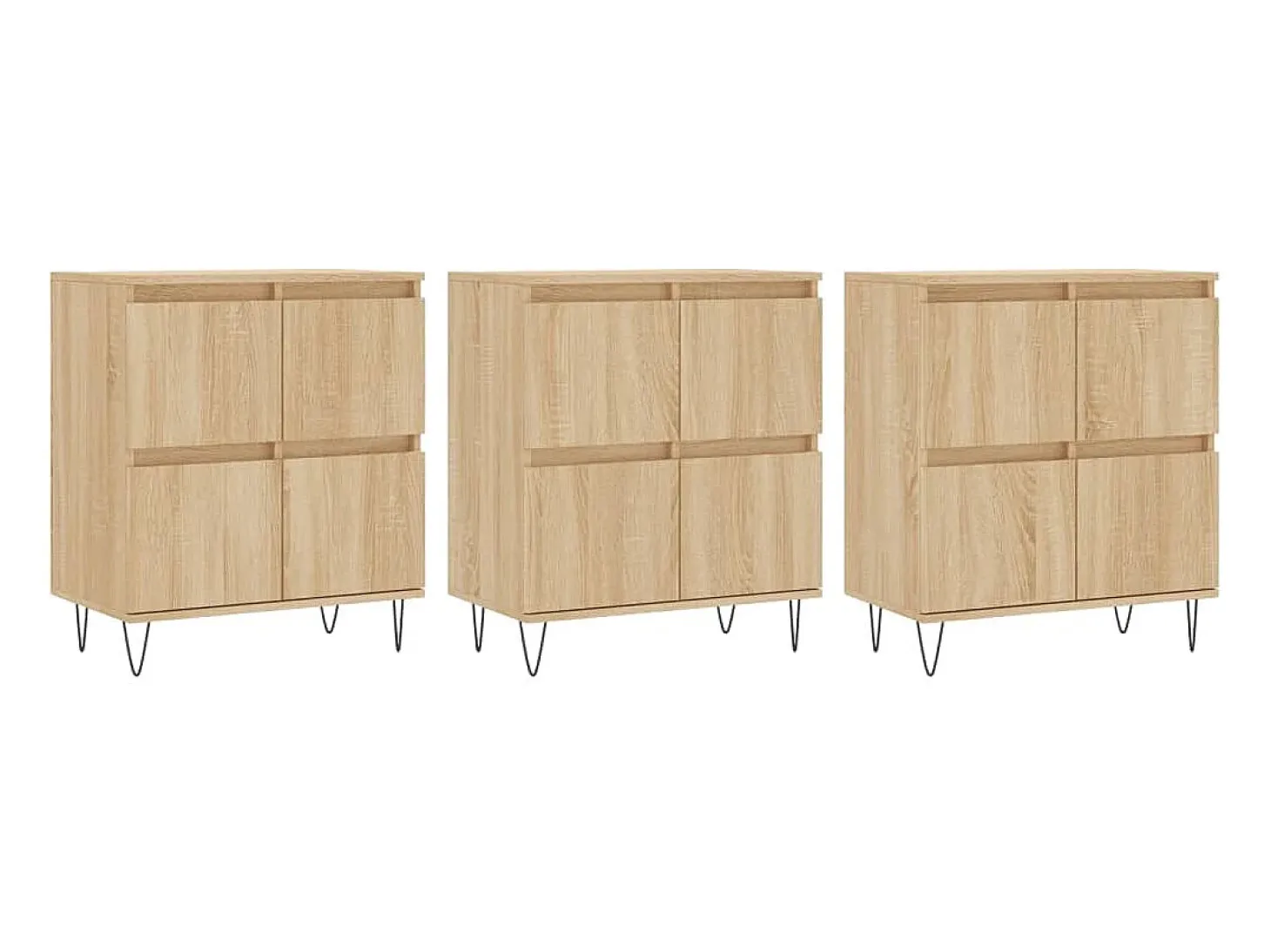 Aparadores 3 uds madera contrachapada color roble sonoma ES56182