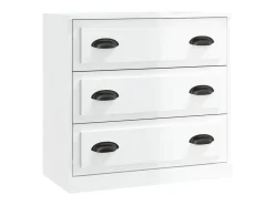 Aparadores 2 uds madera contrachapada blanco brillo ES14449