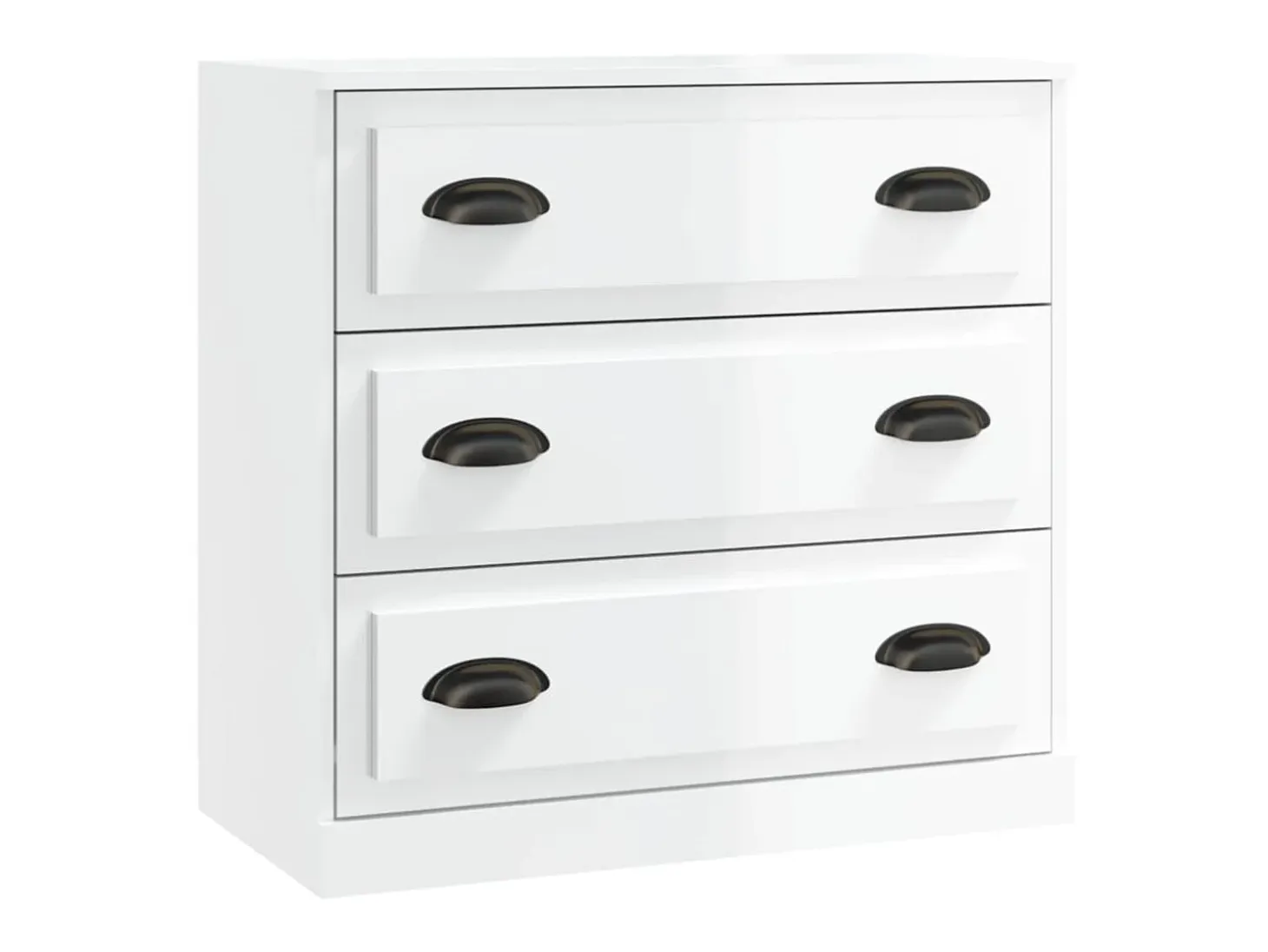 Aparadores 2 uds madera contrachapada blanco brillo ES14449
