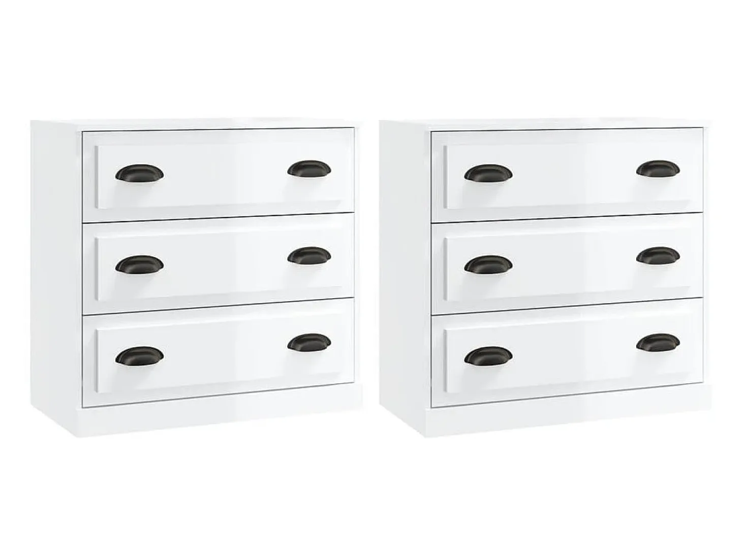 Aparadores 2 uds madera contrachapada blanco brillo ES14449