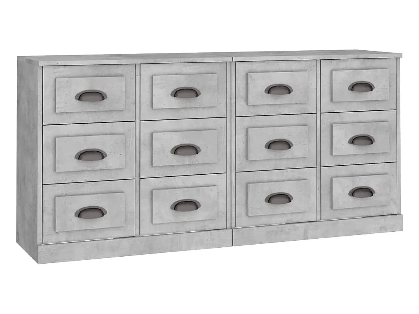 Aparadores 2 uds madera contrachapada gris hormigón ES70413