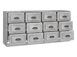 Aparadores 2 uds madera contrachapada gris hormigón ES70413