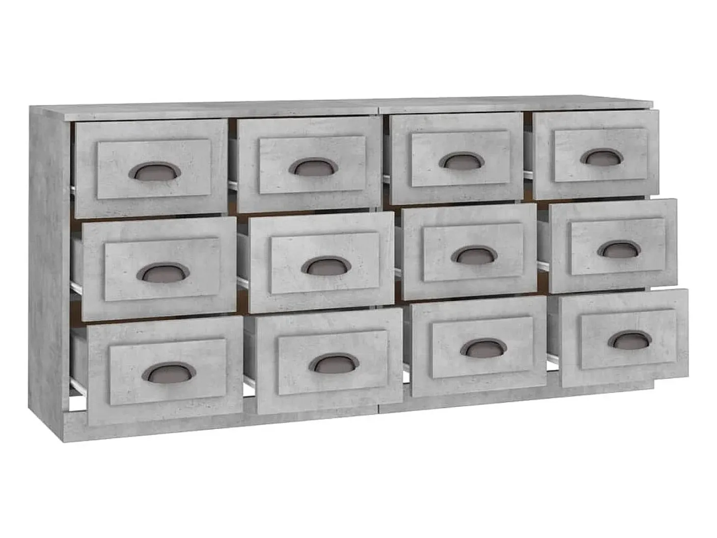 Aparadores 2 uds madera contrachapada gris hormigón ES70413