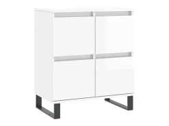 Aparadores 2 uds madera contrachapada blanco brillo ES12301