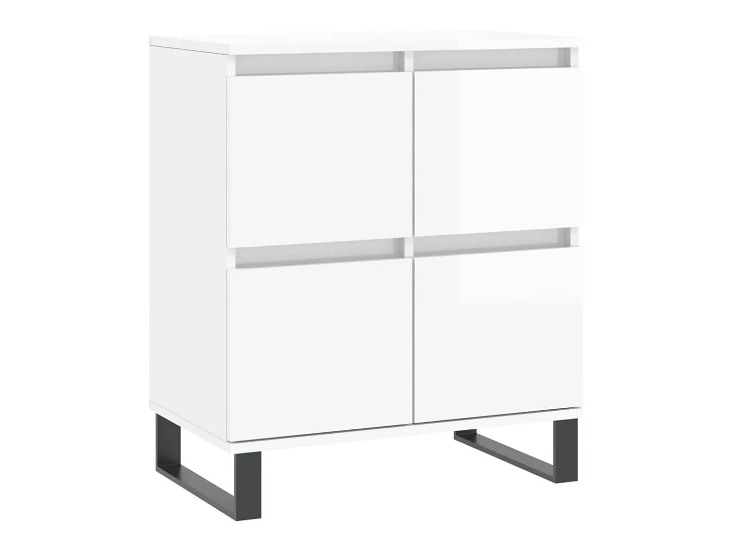 Aparadores 2 uds madera contrachapada blanco brillo ES12301