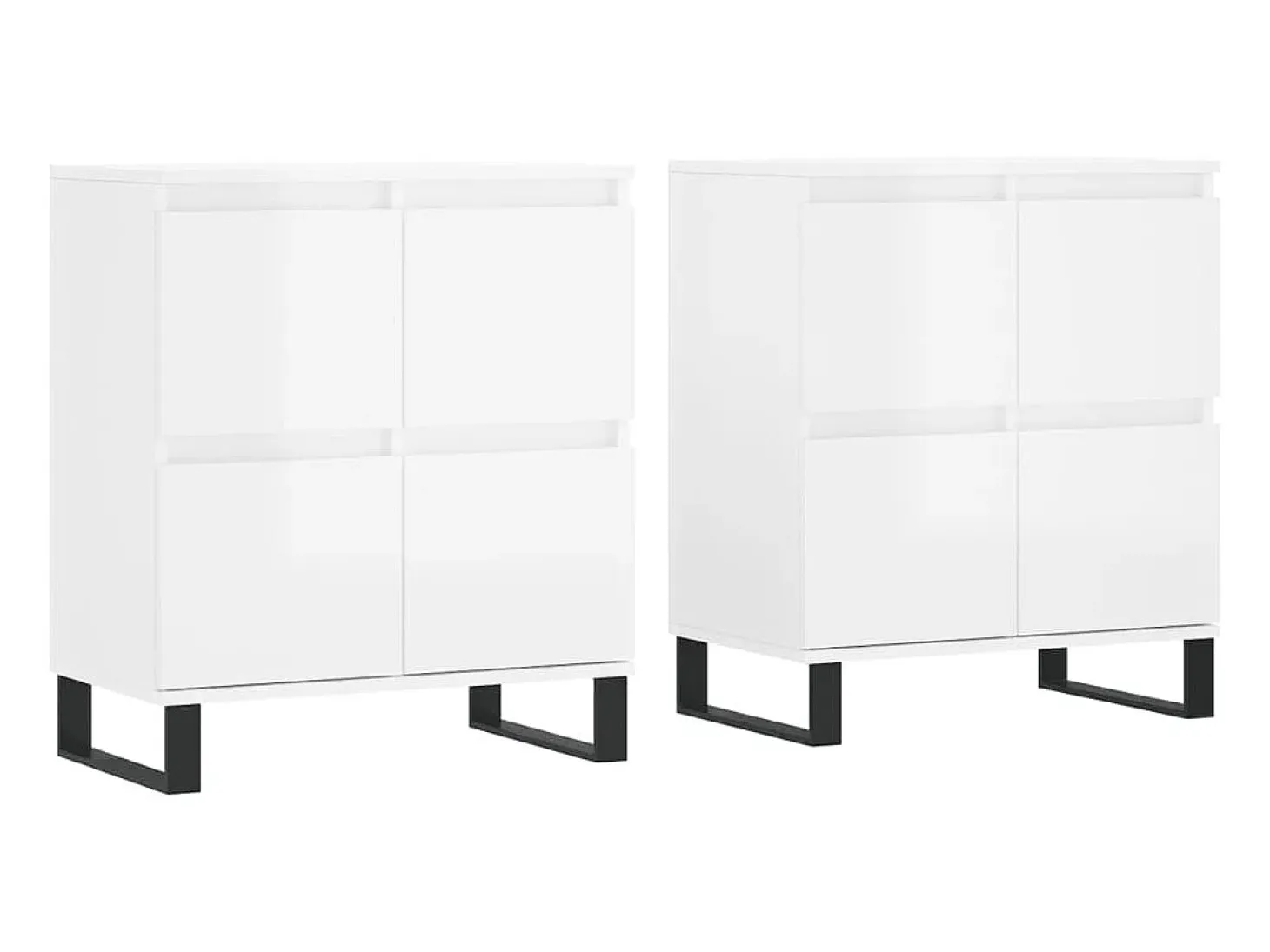 Aparadores 2 uds madera contrachapada blanco brillo ES12301
