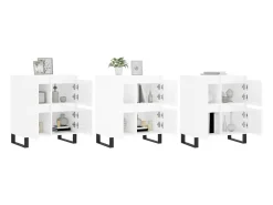 Aparadores 3 uds madera contrachapada blanco brillo ES74575