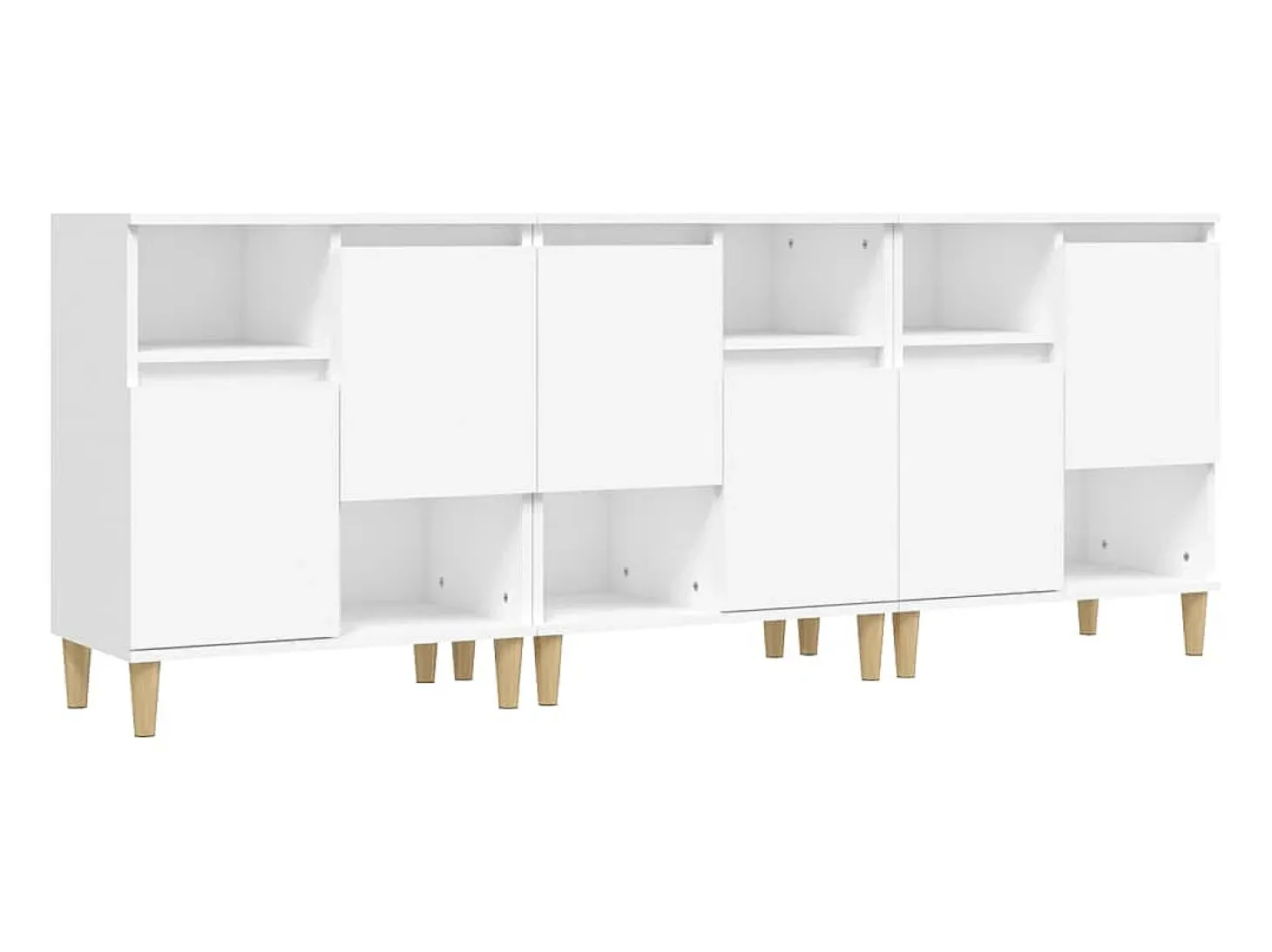Aparadores 3 uds madera contrachapada blanco 60x35x70 cm ES96724