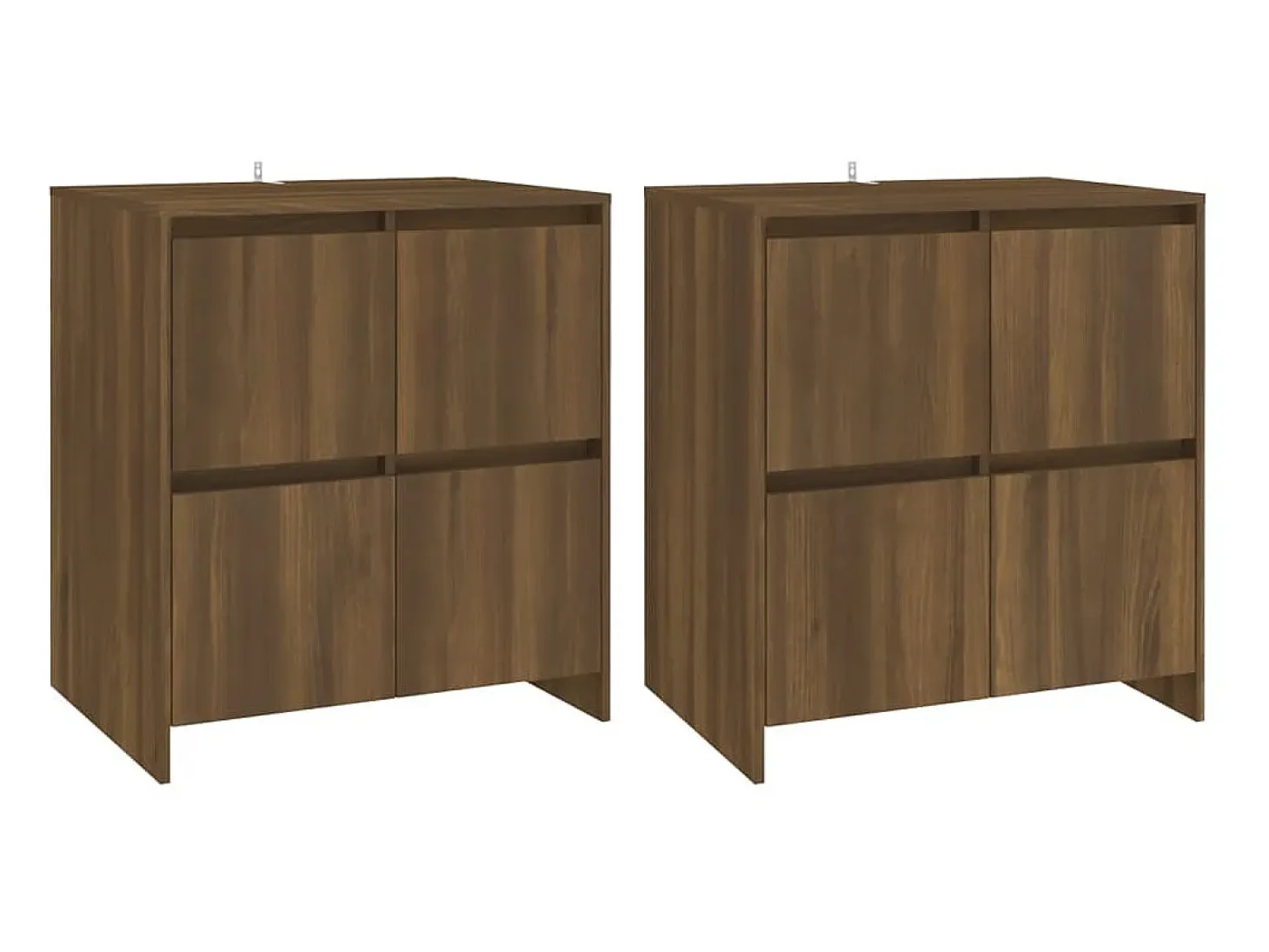 Aparadores 2 uds madera de ingeniería marrón roble 70x41x75 cm ES71005