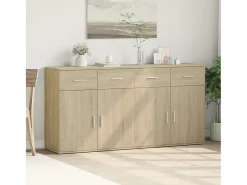 Aparadores 2 uds madera de ingeniería roble Sonoma 79x38x80 cm