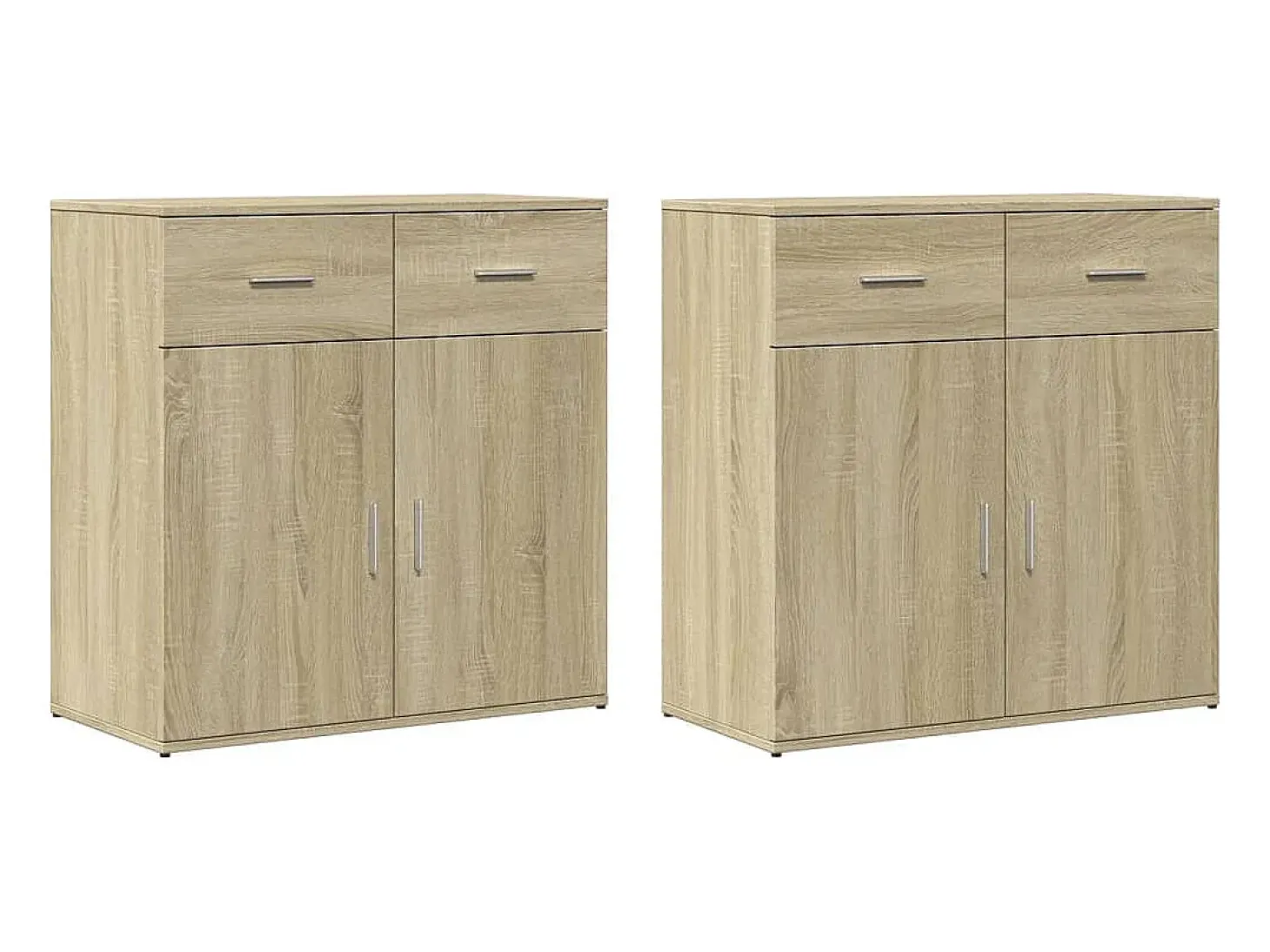 Aparadores 2 uds madera de ingeniería roble Sonoma 79x38x80 cm