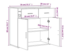 Aparadores 2 uds madera de ingeniería roble ahumado 79x38x80 cm