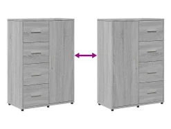 Aparadores 2 uds madera de ingeniería gris Sonoma 60x31x84 cm