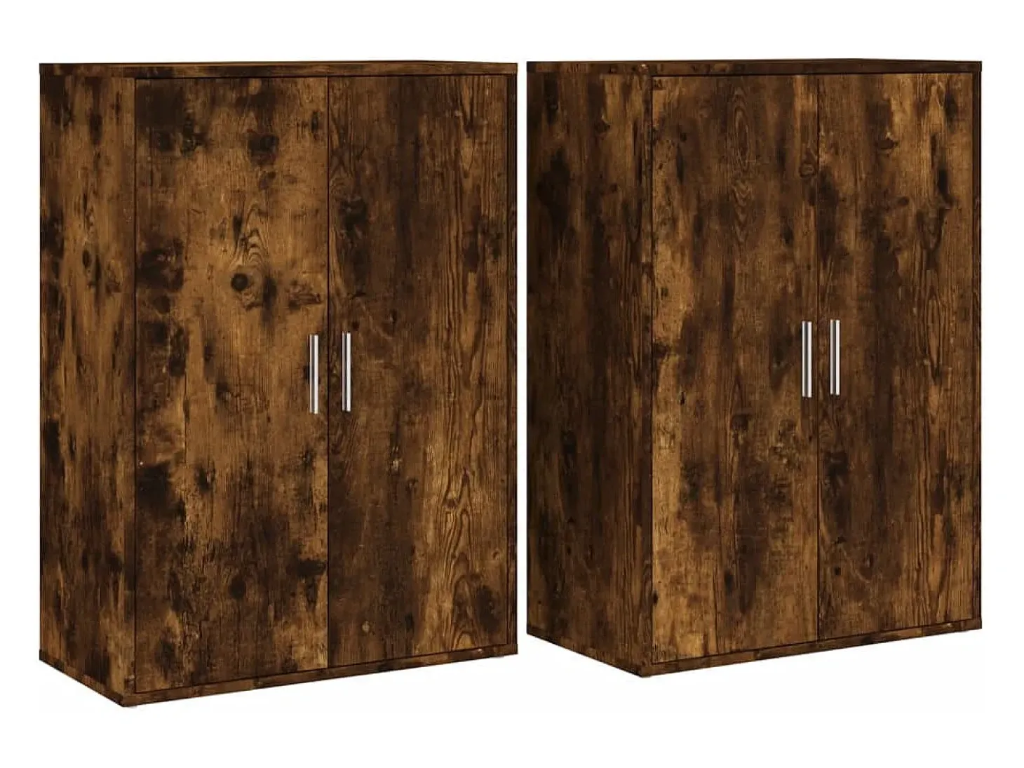 Aparadores 2 uds madera de ingeniería roble ahumado 60x31x84 cm