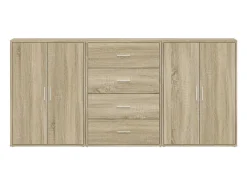 Aparadores 3 uds madera de ingeniería roble Sonoma 60x31x84 cm