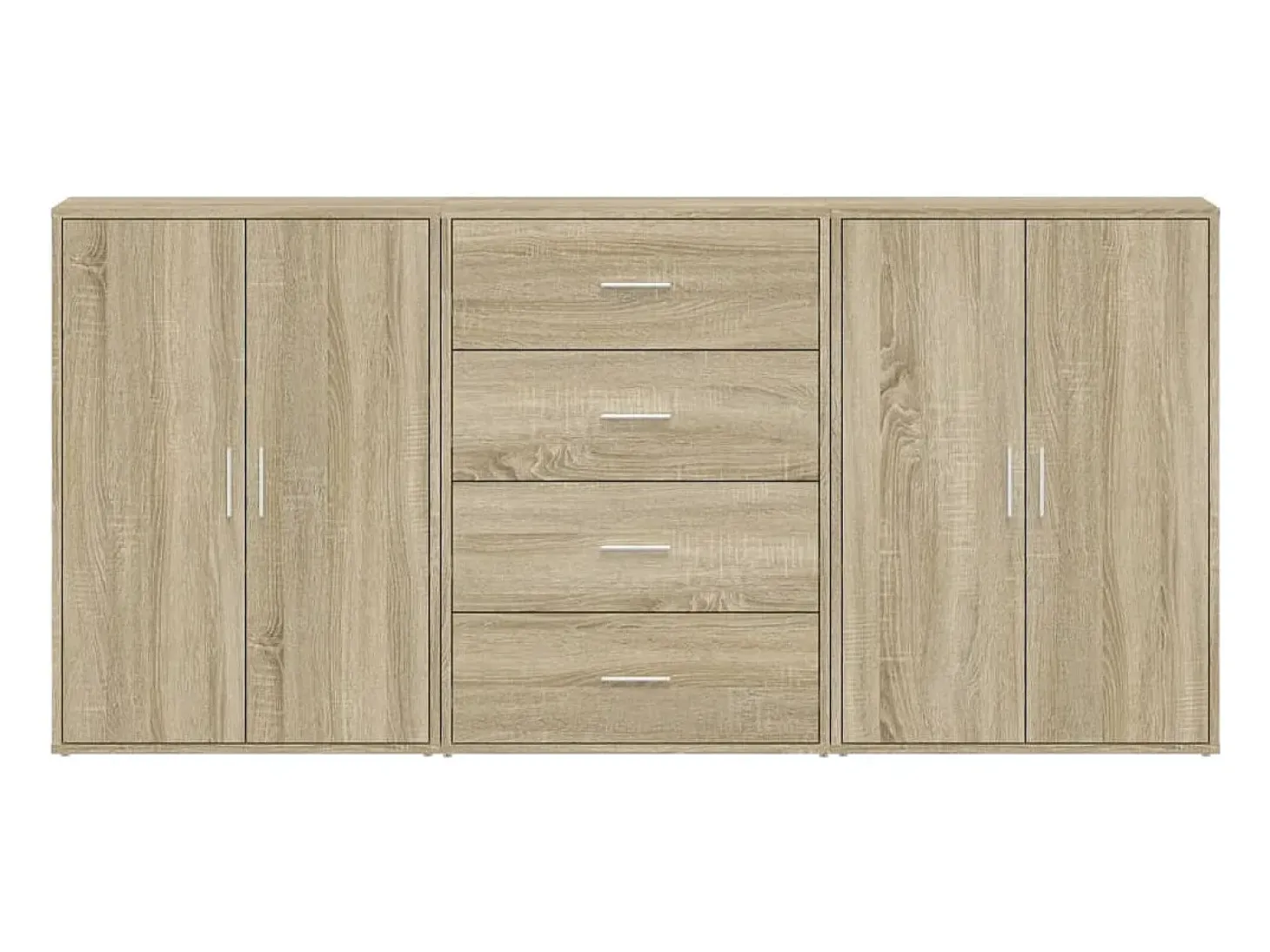 Aparadores 3 uds madera de ingeniería roble Sonoma 60x31x84 cm