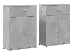 Aparadores 2 uds madera de ingeniería gris hormigón 60x30x84 cm