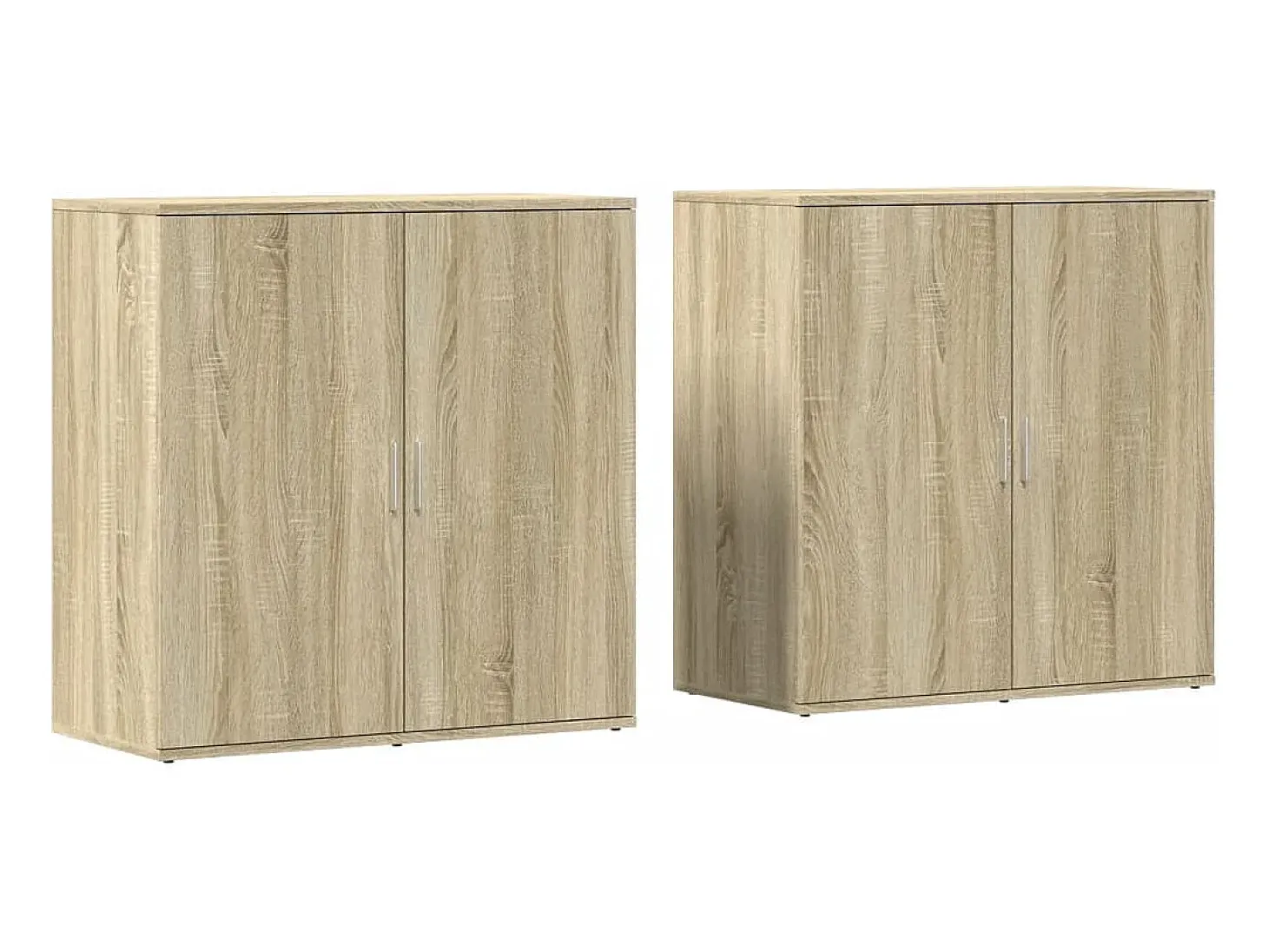 Aparadores 2 uds madera de ingeniería roble Sonoma 79x38x80 cm