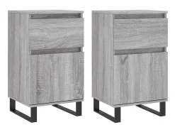 Aparadores 2 uds madera de ingeniería gris Sonoma 40x35x70 cm ES14283