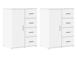 Aparadores 2 uds madera de ingeniería blanco 59x39x80 cm