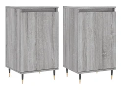Aparadores 2 uds madera de ingeniería gris Sonoma 40x35x70 cm ES18644