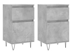 Aparadores 2 uds madera de ingeniería gris hormigón 40x35x70 cm ES65048