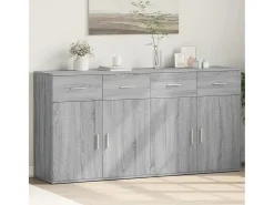Aparadores 2 uds madera de ingeniería gris Sonoma 79x38x80 cm ES297229