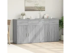 Aparadores 2 uds madera de ingeniería gris Sonoma 79x38x80 cm ES297229