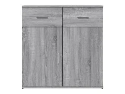Aparadores 2 uds madera de ingeniería gris Sonoma 79x38x80 cm ES297229