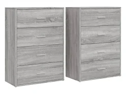 Aparadores 2 uds madera de ingeniería gris Sonoma 60x31x84 cm