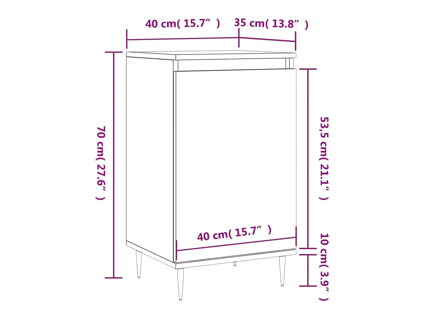 Aparadores 2 uds madera de ingeniería gris Sonoma 40x35x70 cm