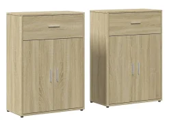 Aparadores 2 uds madera de ingeniería roble Sonoma 60x30x84 cm ES398986