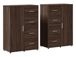 Aparadores 2 uds madera de ingeniería marrón roble 60x31x84 cm ES337846