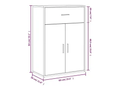 Aparadores 2 uds madera de ingeniería gris Sonoma 60x30x84 cm