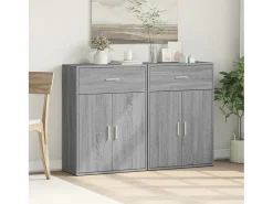 Aparadores 2 uds madera de ingeniería gris Sonoma 60x30x84 cm