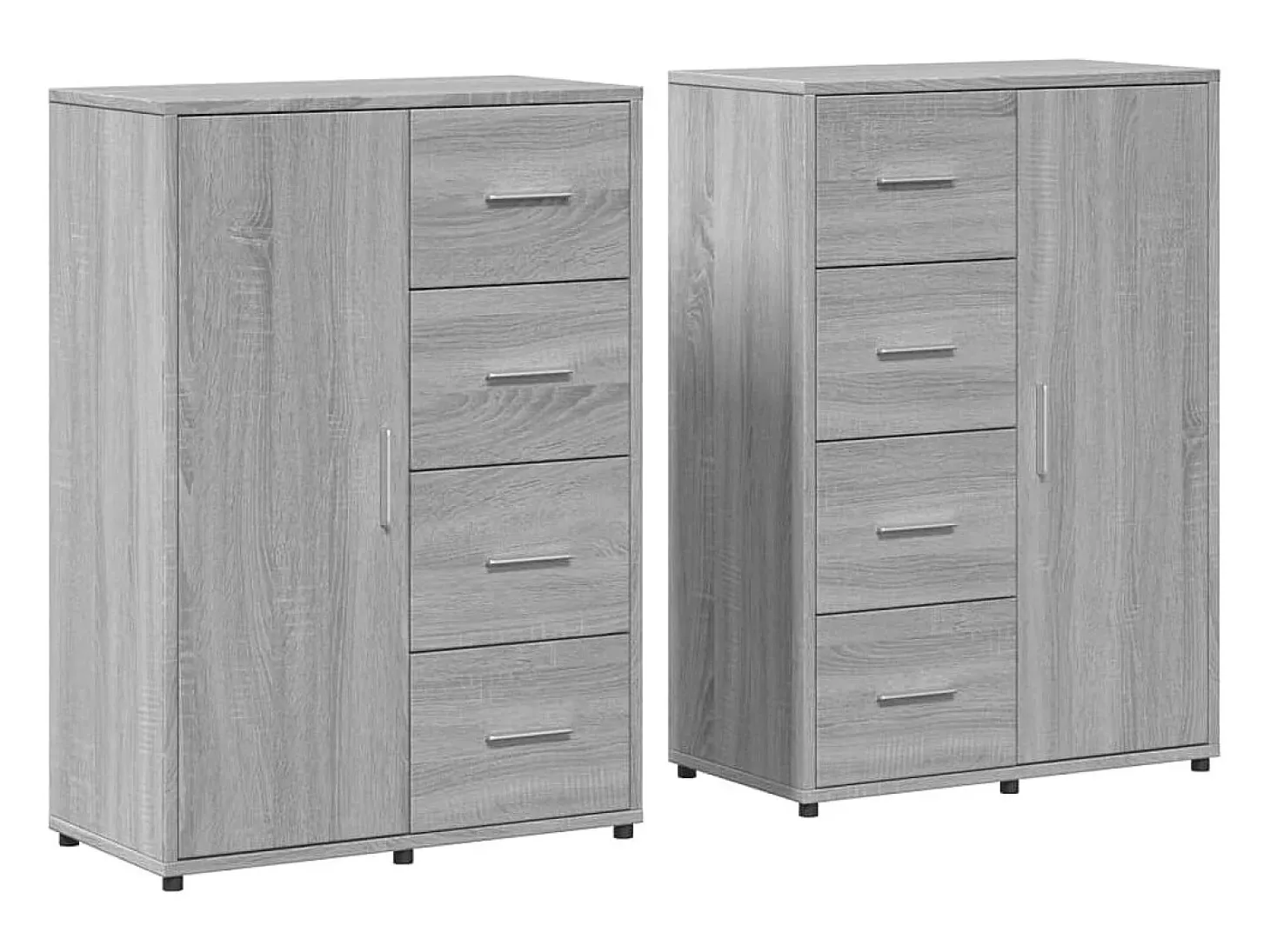 Aparadores 2 uds madera de ingeniería gris Sonoma 60x31x84 cm