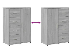 Aparadores 2 uds madera de ingeniería gris Sonoma 60x31x84 cm