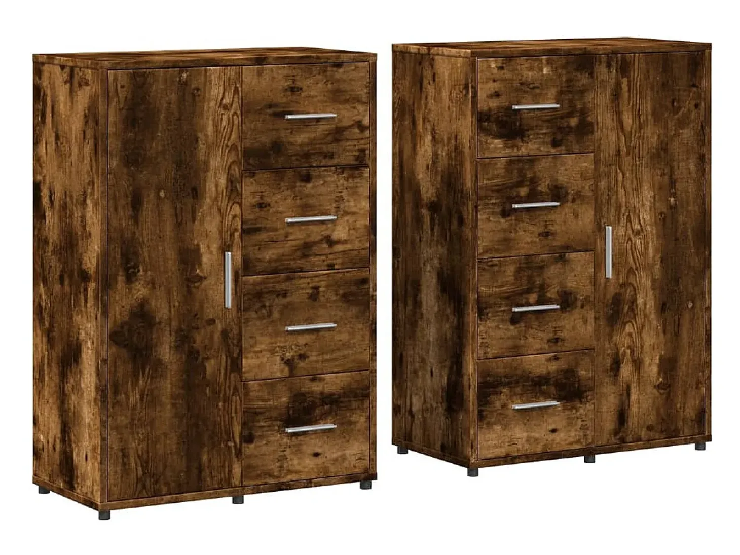 Aparadores 2 uds madera de ingeniería roble ahumado 60x31x84 cm