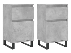 Aparadores 2 uds madera de ingeniería gris hormigón 40x35x70 cm ES16655