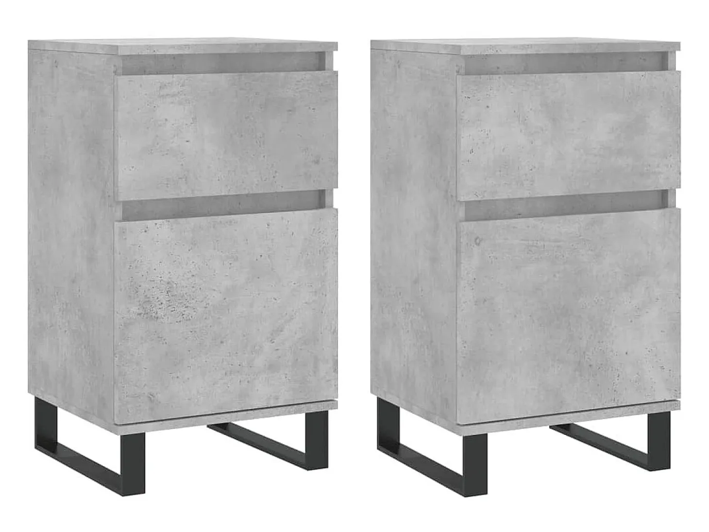Aparadores 2 uds madera de ingeniería gris hormigón 40x35x70 cm ES16655