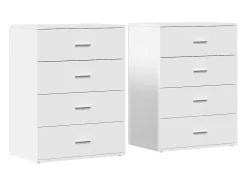 Aparadores 2 uds madera de ingeniería blanco 60x39x80 cm ES249507