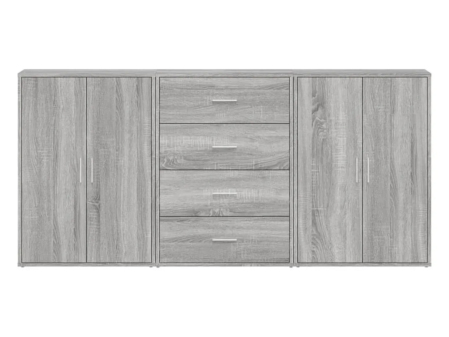 Aparadores 3 uds madera de ingeniería gris Sonoma 60x31x84 cm ES900598