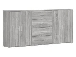Aparadores 3 uds madera de ingeniería gris Sonoma 60x31x84 cm ES900598