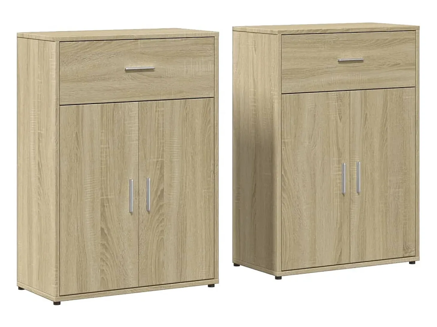 Aparadores 2 uds madera de ingeniería roble Sonoma 60x30x84 cm