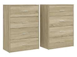 Aparadores 2 uds madera de ingeniería roble Sonoma 60x31x84 cm ES958032