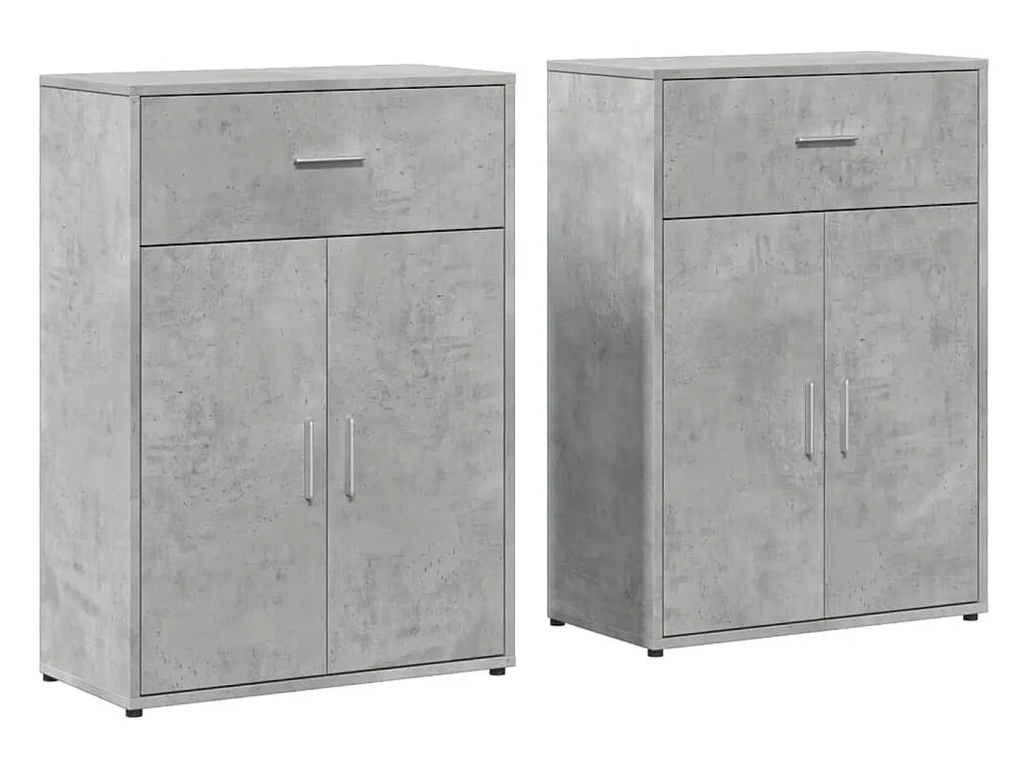 Aparadores 2 uds madera de ingeniería gris hormigón 60x30x84 cm ES867346
