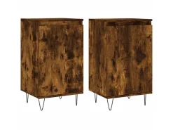 Aparadores 2 uds madera de ingeniería roble ahumado 40x35x70 cm ES79554