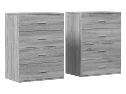 Aparadores 2 uds madera de ingeniería gris Sonoma 60x39x80 cm ES435304
